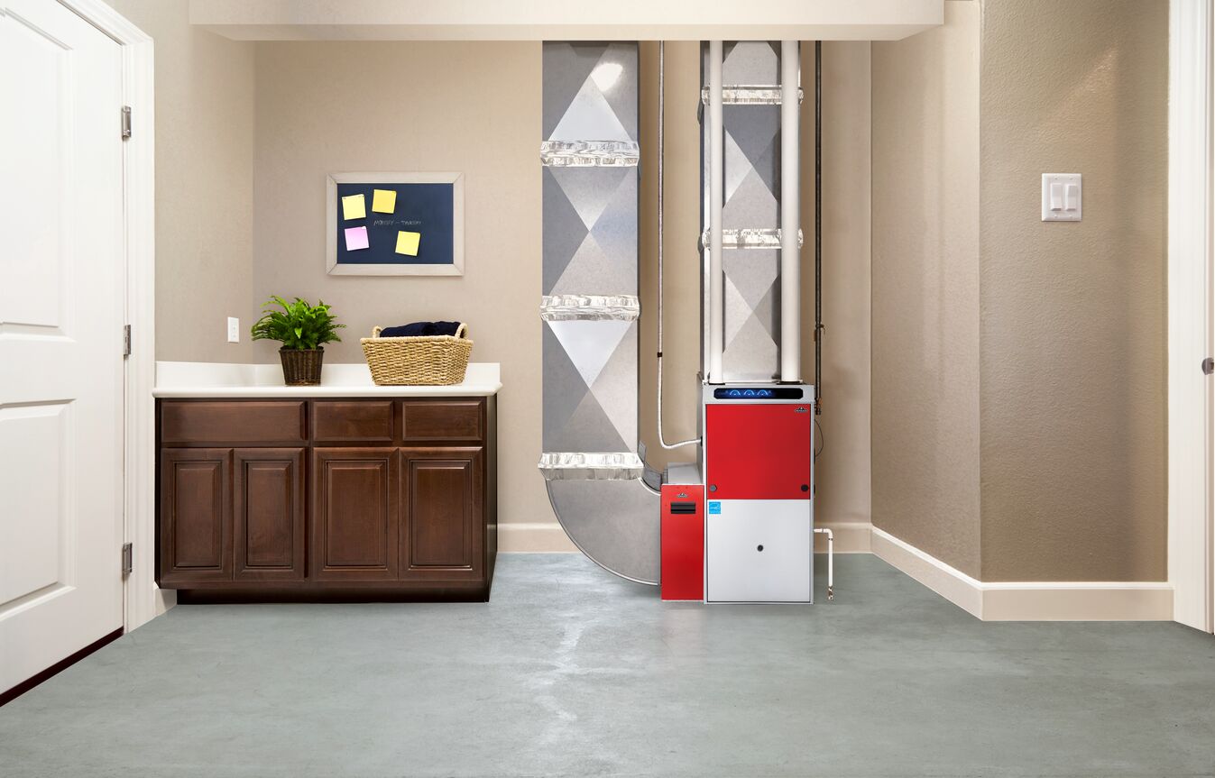 High-efficiency residential furnace installation